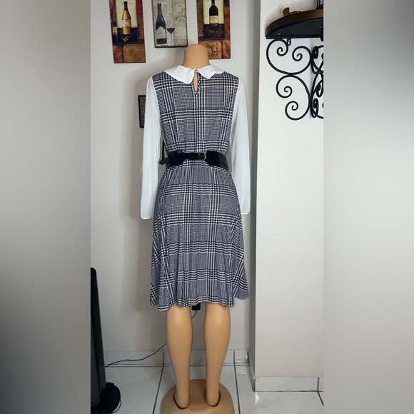 NWT CHECKERED LONG SLEEVE DRESS SIZE S.M - Picture 4 of 15